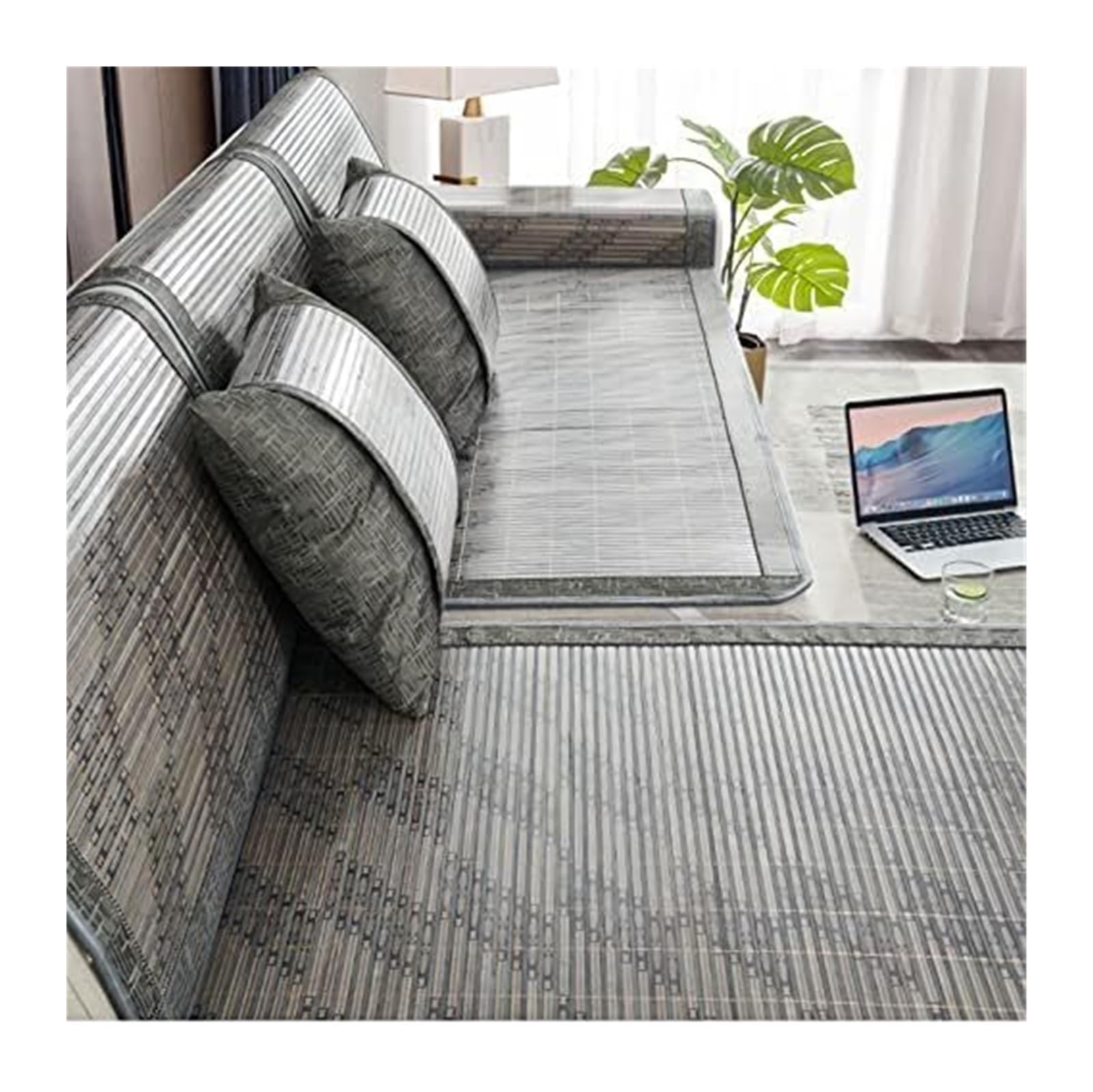 QCKNKMGG Cooling Bamboo Sofa Mat, Cooling Bamboo Sofa Mat Non-Slip Cushion Multicolor Multiple Sizes(H,80 * 210cm)