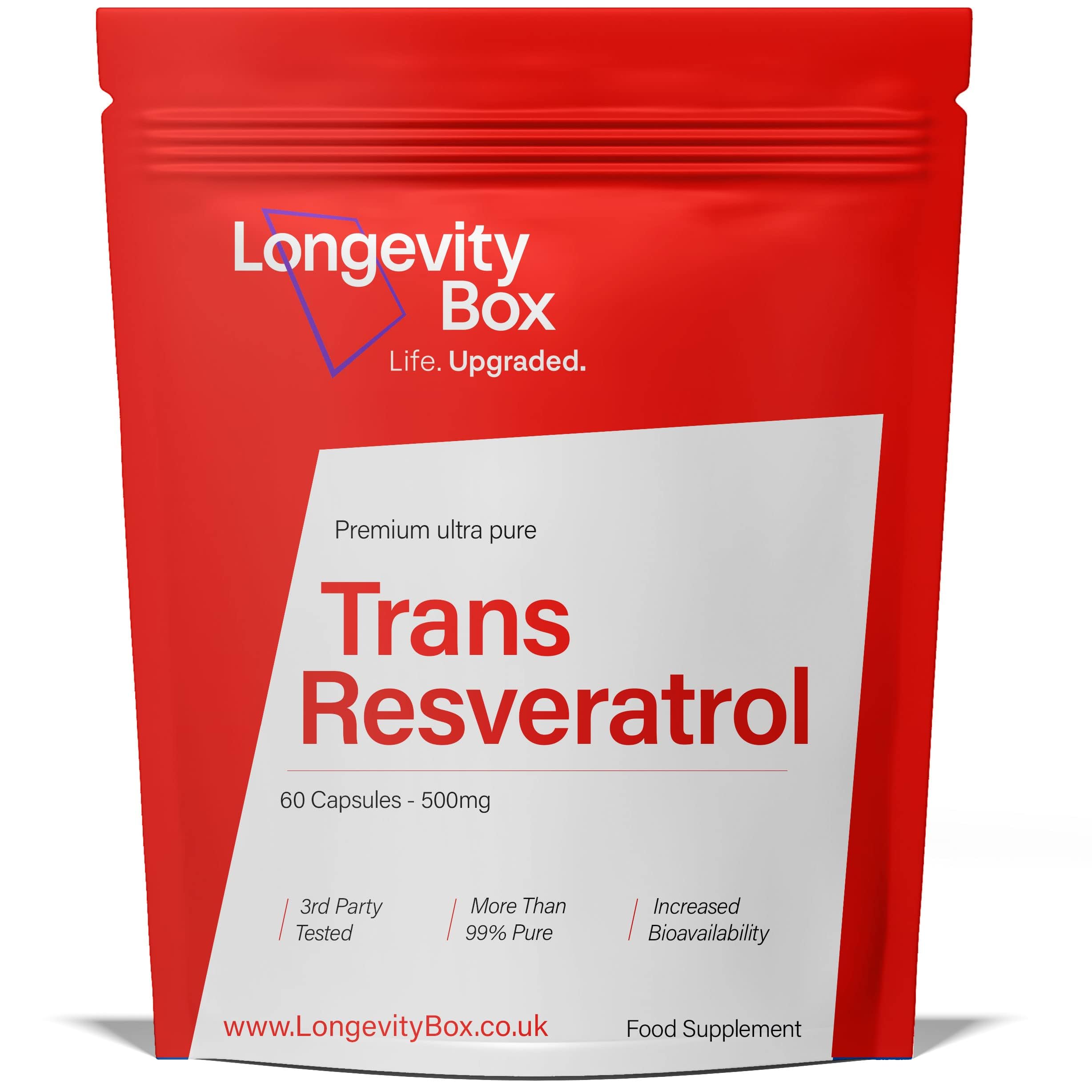 Trans-Resvératrol 1000mg – 60 gélules – 99% pur, végan, sans OGM – testé tiers