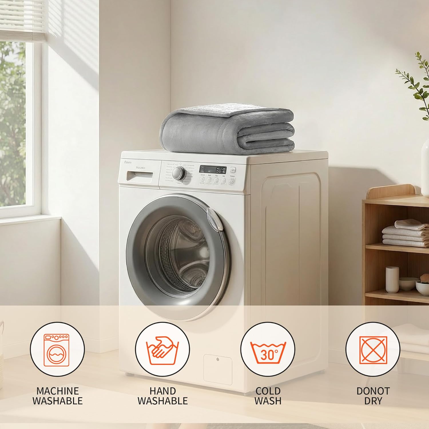 Myiosus Heated Blanket Throw Blanket, Fast Heating Electric Blanket with 9 Heating Levels & 9 Time Settings, Soft Velvet Sherpa Heated Throw, UL & FCC, Warm Gifts for Women & Men (50"x60", Grey) - Image 7