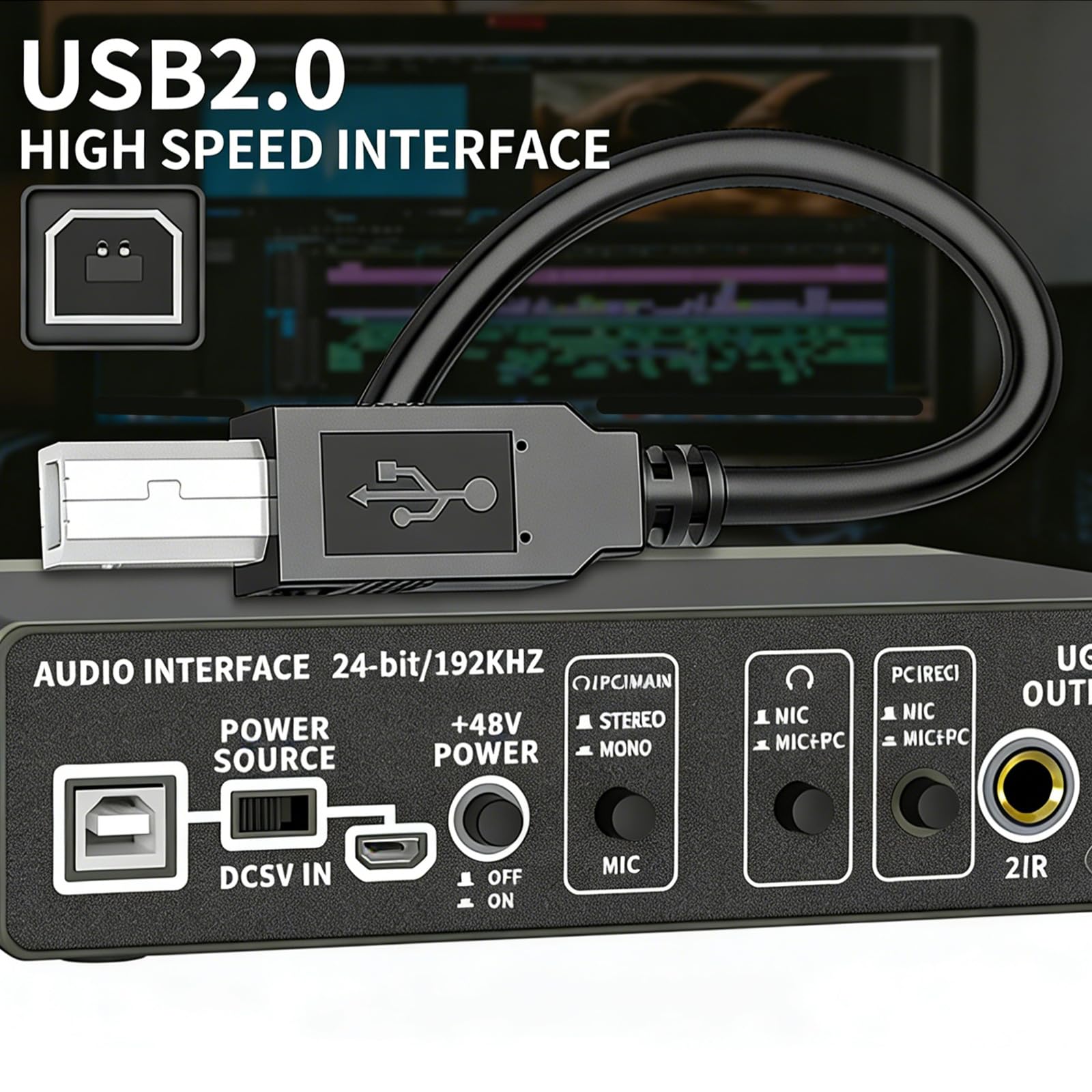 Microfono per computer, scheda audio Plug and Play Operate, compatibile con sistemi Windows, per riunioni online trasparenti