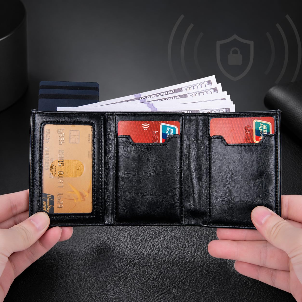 Maison Corval Wallet 2.0 Portefeuille Homme Compact avec Protection RFID Accès Rapide Cartes Poche Zippée pour Voyage et Quotidien (Bleu)