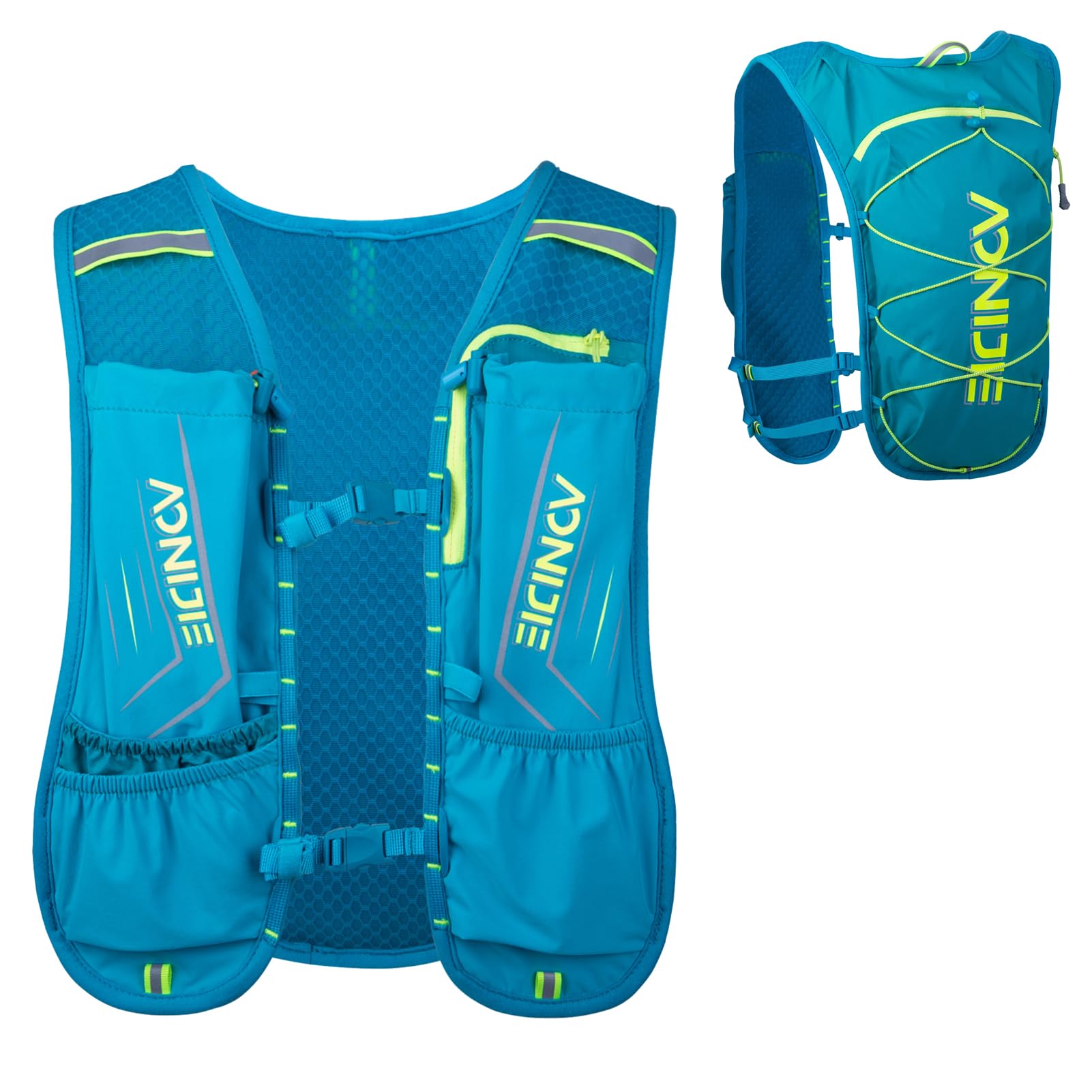 Azarxis Sac à Dos de Vélo Léger Gilet de Course Sac d'Hydratation avec Poche à Eau de 2L pour Cyclisme Randonnée Running Trail Marathon Homme Femme