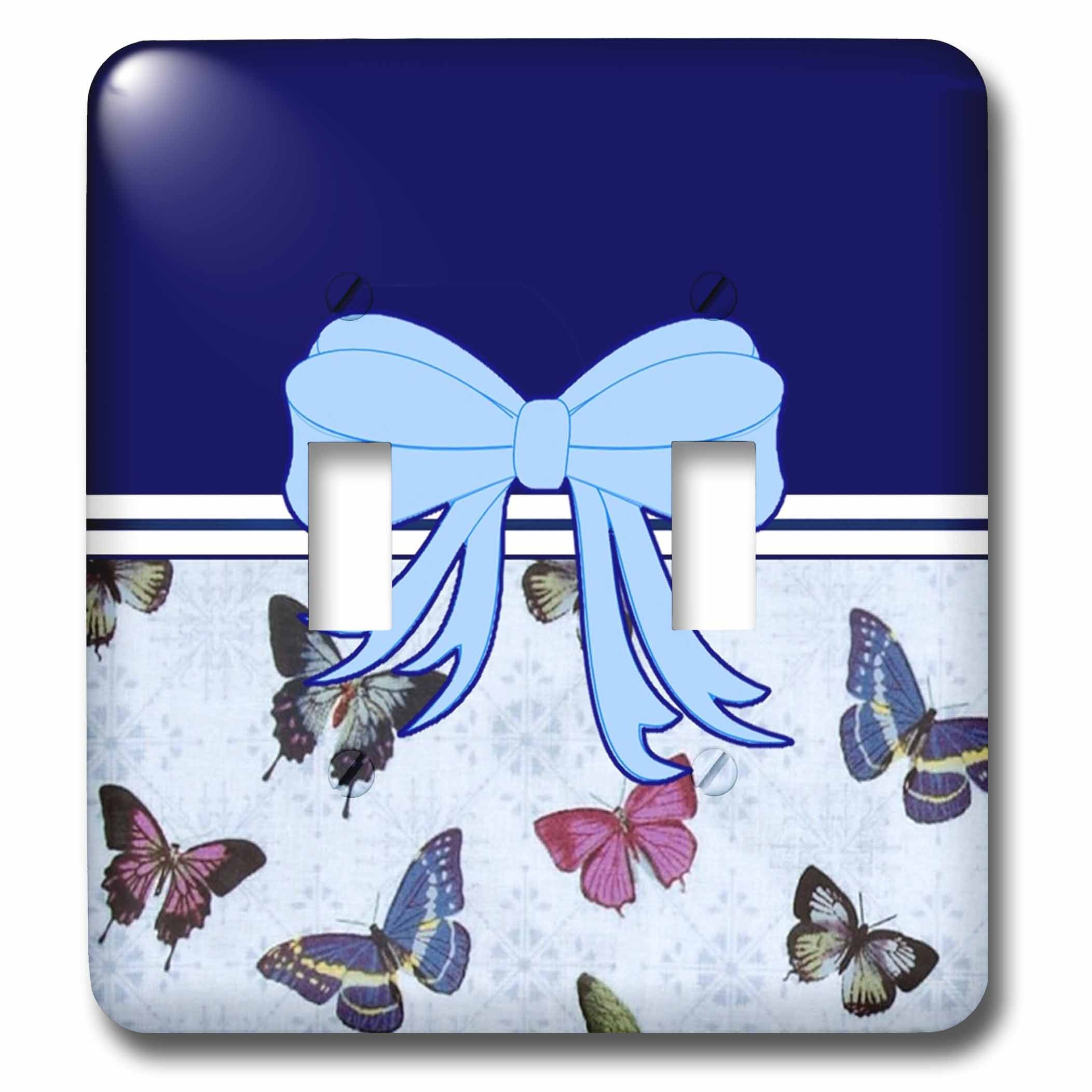 Plaque interrupteur papillons bleu clair pour illuminer la décoration d'une chambre