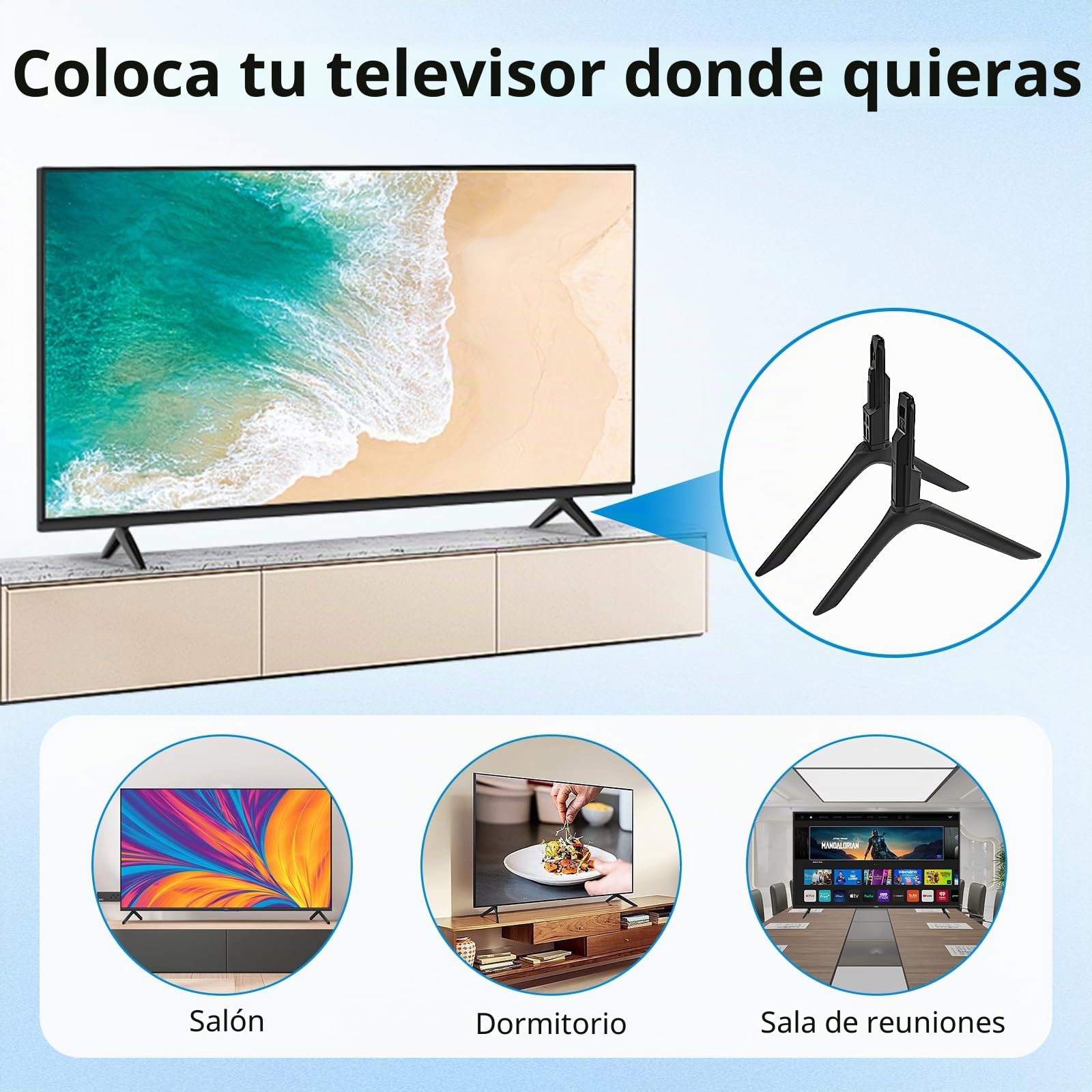 Para patas de soporte de TV Samsung, patas de TV de repuesto para Samsung, 1 par de bases de soporte de TV Samsung UN50TU7000FXZA UN50TU700DFXZA UN55TU7000FXZA UN55TU700DFXZA UN58TU7000FXZA