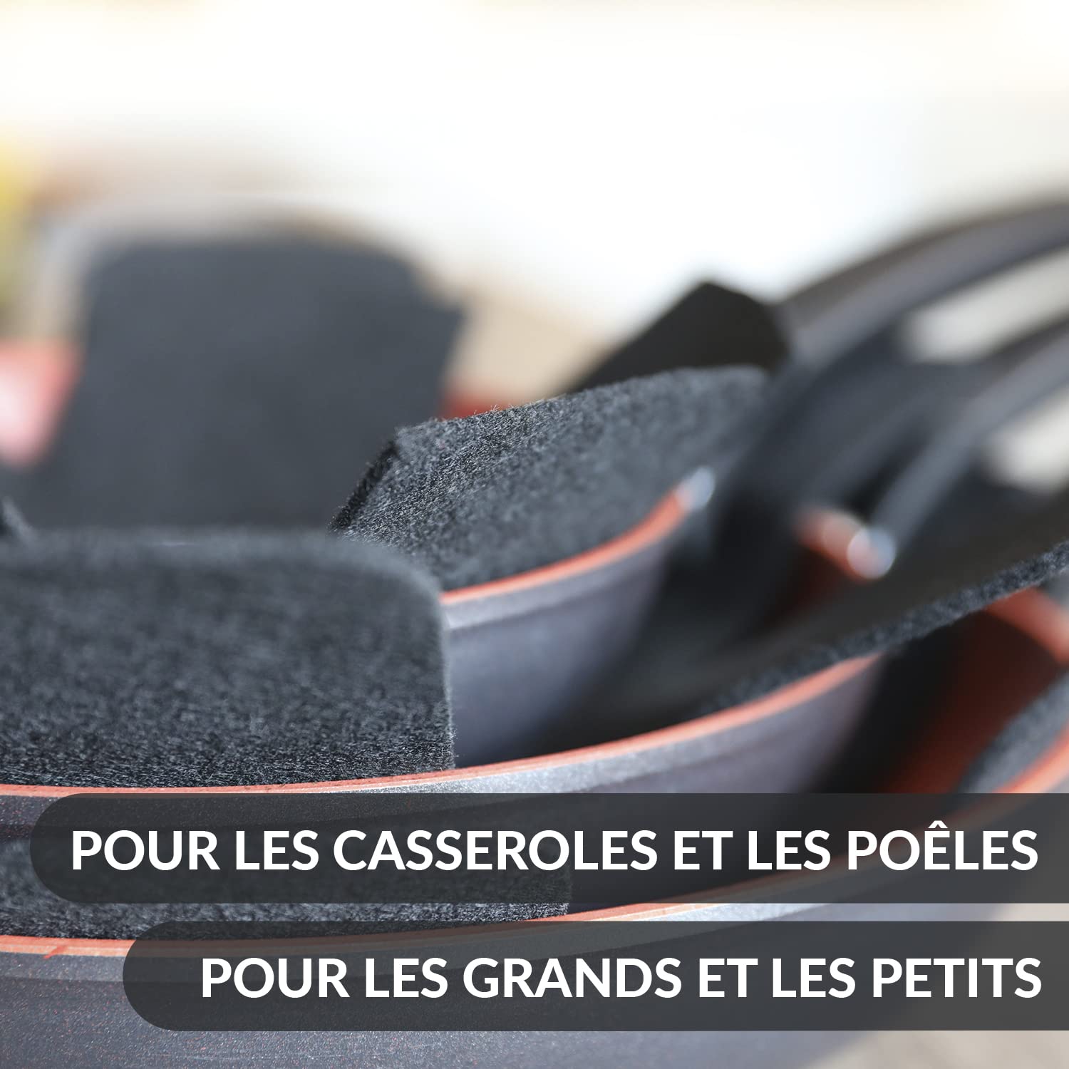 Protège poêles et séparateur de casseroles Cherafone – Lot de 5 – Parfaits pour éviter Les Rayures sur des poêles antiadhésives