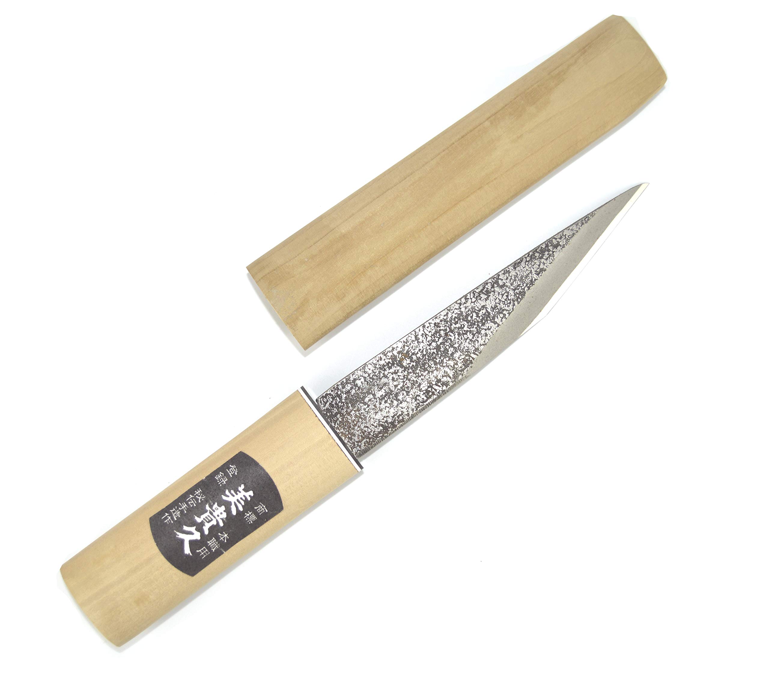 Kiridashi Katana - Cuchillo artesanal, hoja de carbono y carpintería, forjado a mano en Japón (martillado, 135 mm) (2 colores de hoja)