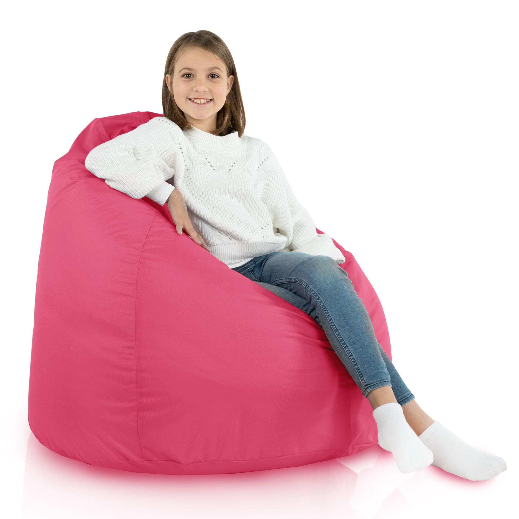 Sitzsack XL, Riesensitzsack, Sitzkissen, Indoor & Outdoor, Sitzsack Sessel für Kinder und Erwachsene, EPS Perlen Füllung, Abnehmbarer Bezug, Wasserdicht, Zertifiziert, Rosa