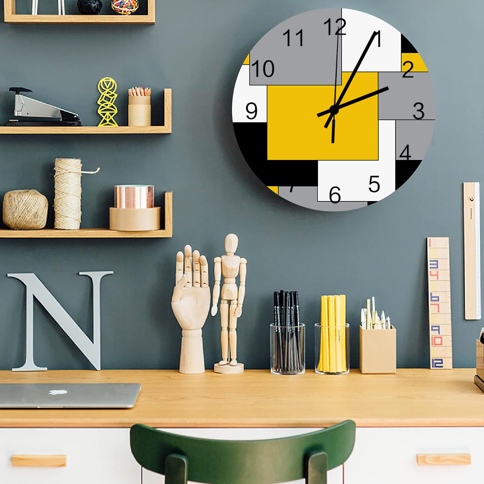 LOKMU Silent Non Ticking Clock 10 Inch, Round Wall Clock