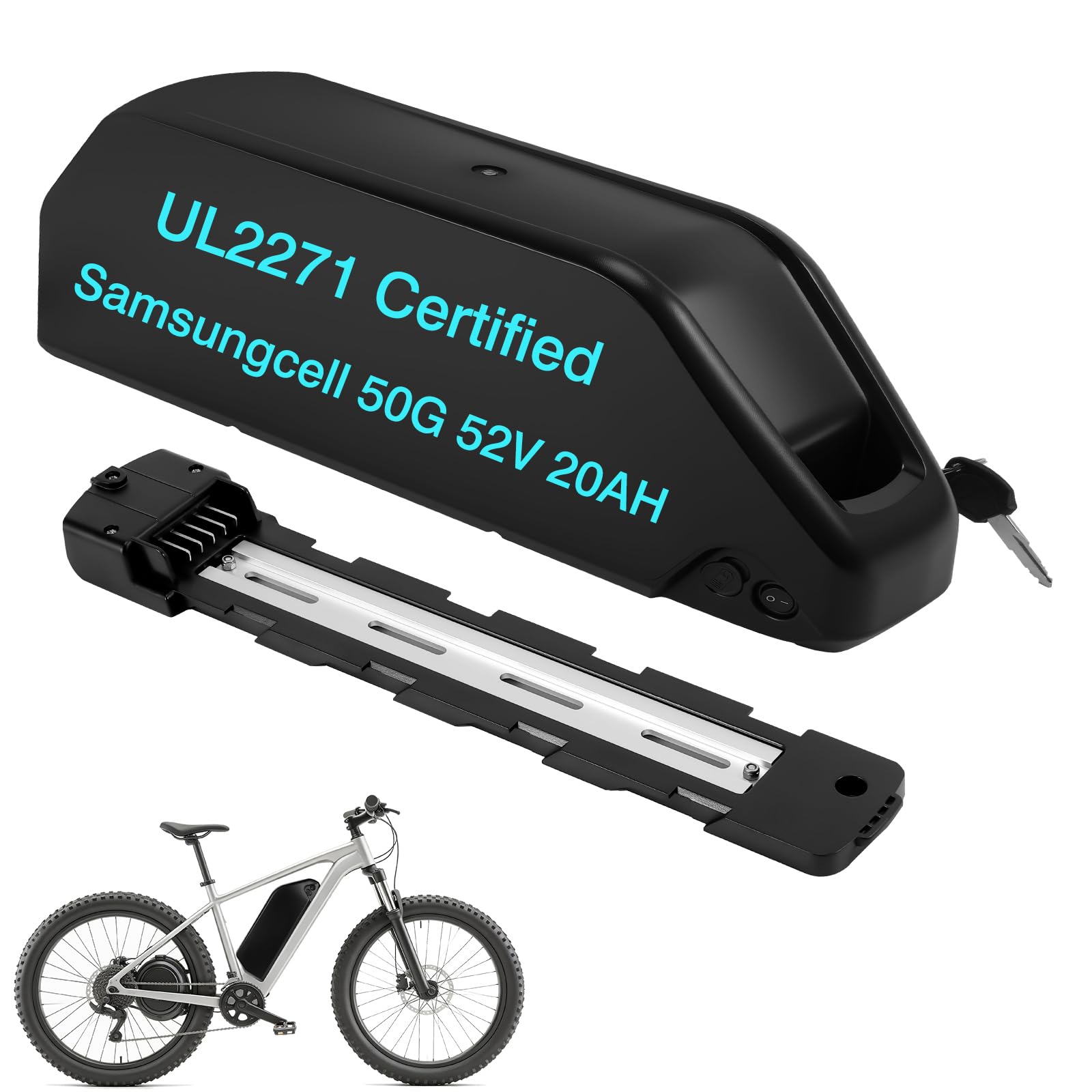 ZLSHELIBK 52V 20AH Polly Lithium Battery, with 50A BMS for 500-2000W System Universal Power Pack Rechargeable Batteries for DIY Projects (52V 20Ah