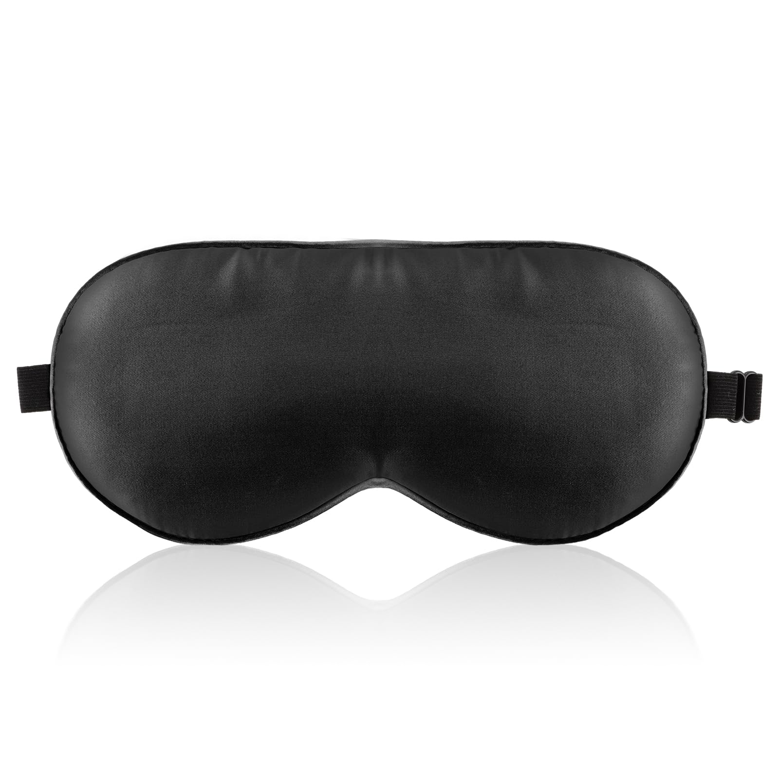 Silk Sleep Mask for Women, Natural Satin Mulberry Silk Blackout Eye Mask for Sleeping with Adjustable Strap, Breathable and Comfy Night Mask for Sleep, Plane Travel Essentials(Black)