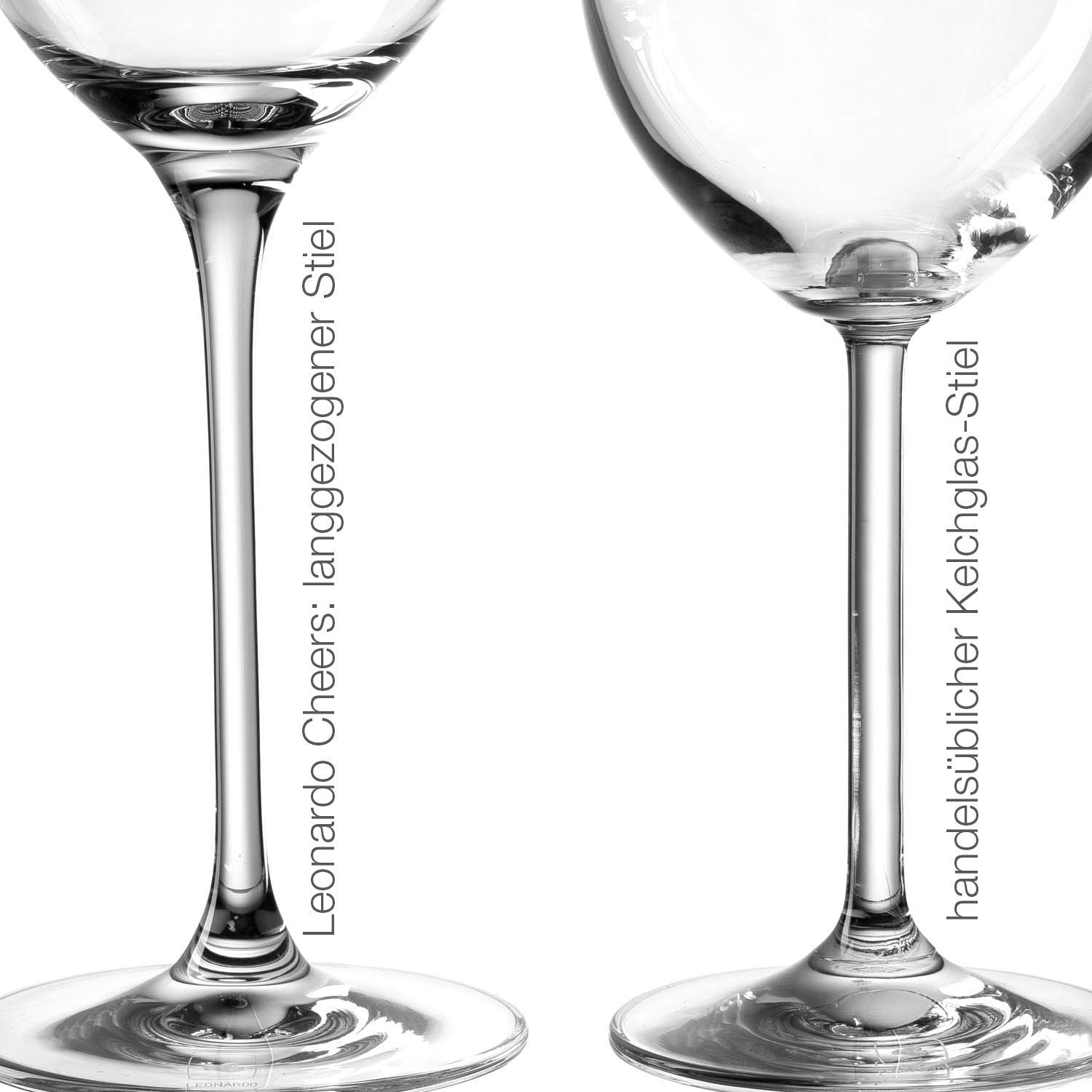 LEONARDO HOME Daily, rode wijnglas in basic-stijl, rode wijnkelk met steel en 460 ml inhoud, 6-delig, glas, 6 stuks (1 stuk), 6 stuks (1 stuk), 6 stuks