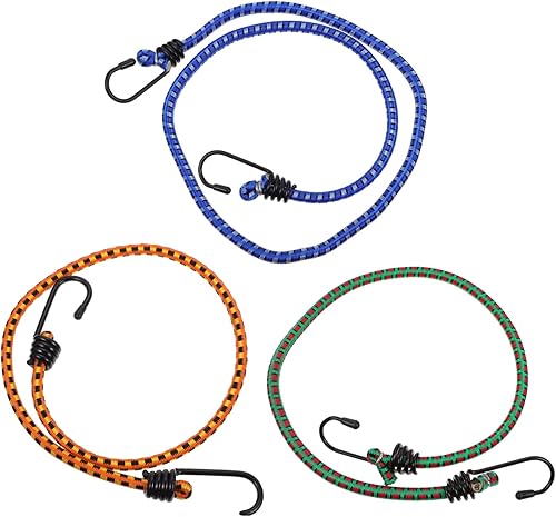 3 piezas de cuerda de equipaje elástica plana redonda cuerda elástica correa de equipaje apretar la cuerda tensor cinturón pesado gancho bicicleta