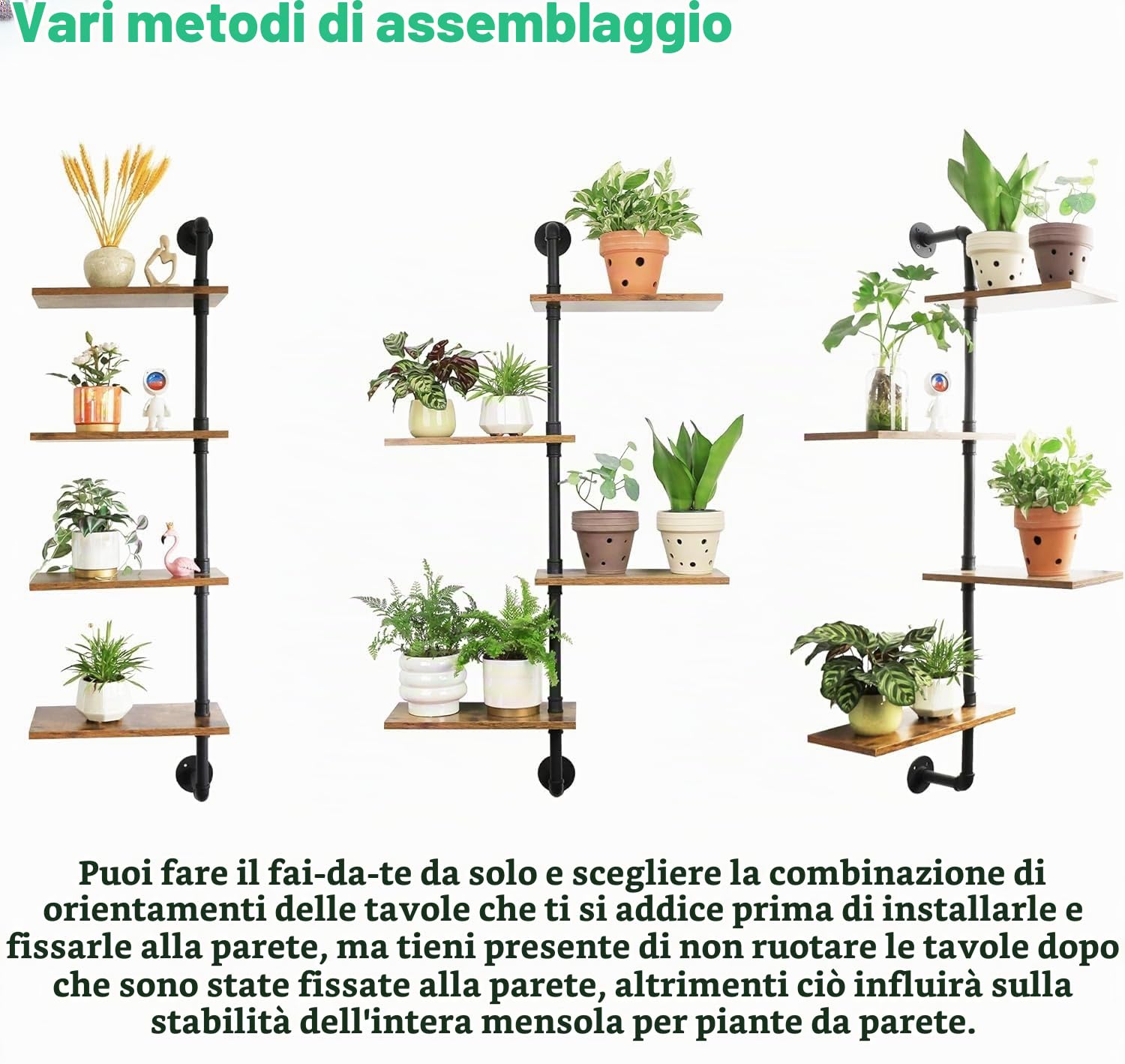 HEYOUTH Porta Piante da Interni,Mensola Piante da Parete,per Cucina, Sala e Ba (4floors)