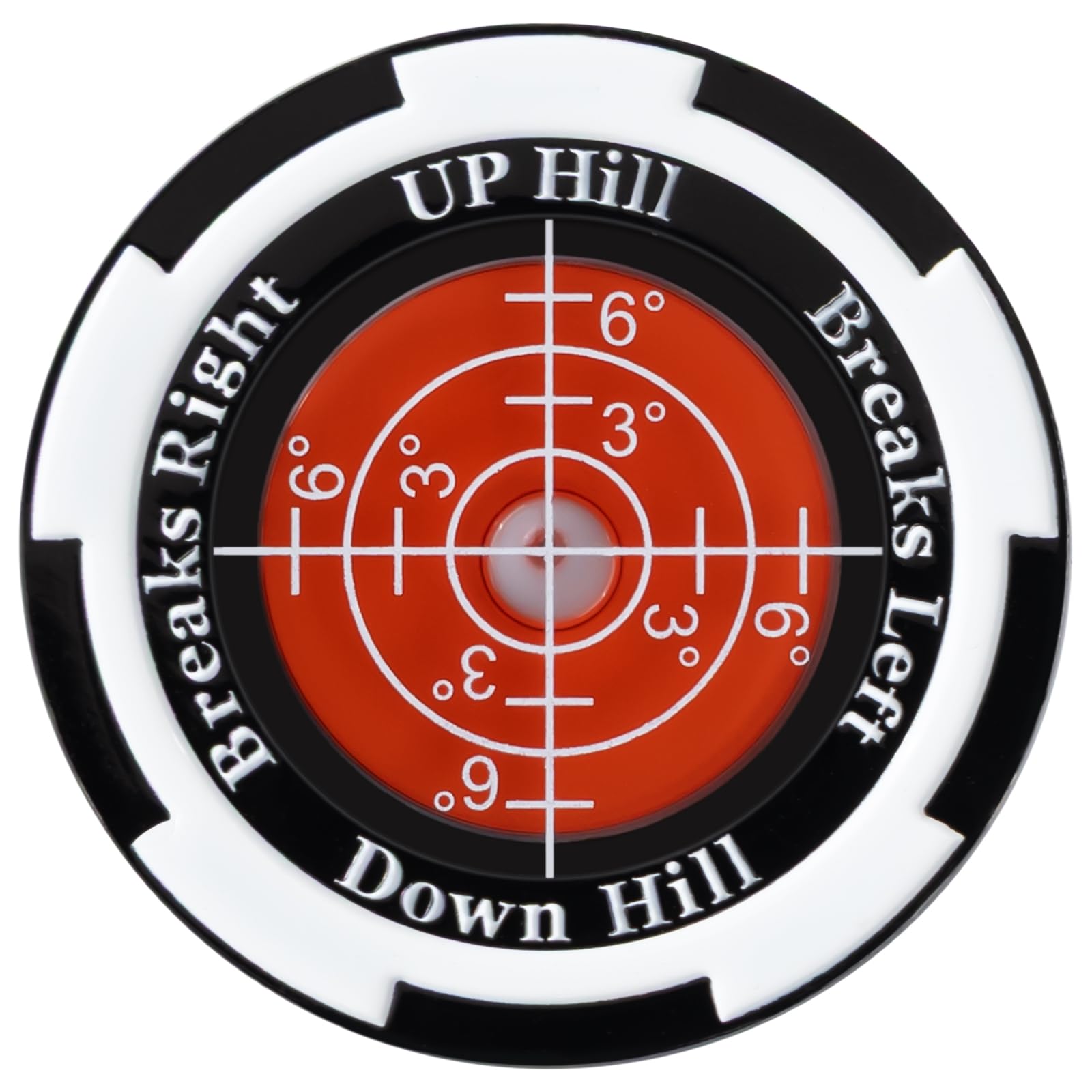 SmartLevel Marker – Golf Ball Marker with High Precision Horizontal Bubble | Putting Aid, Golf Training Aid, Durable Golf Accessories for Men & Women, Ideal Golf Gifts (Black&Red)