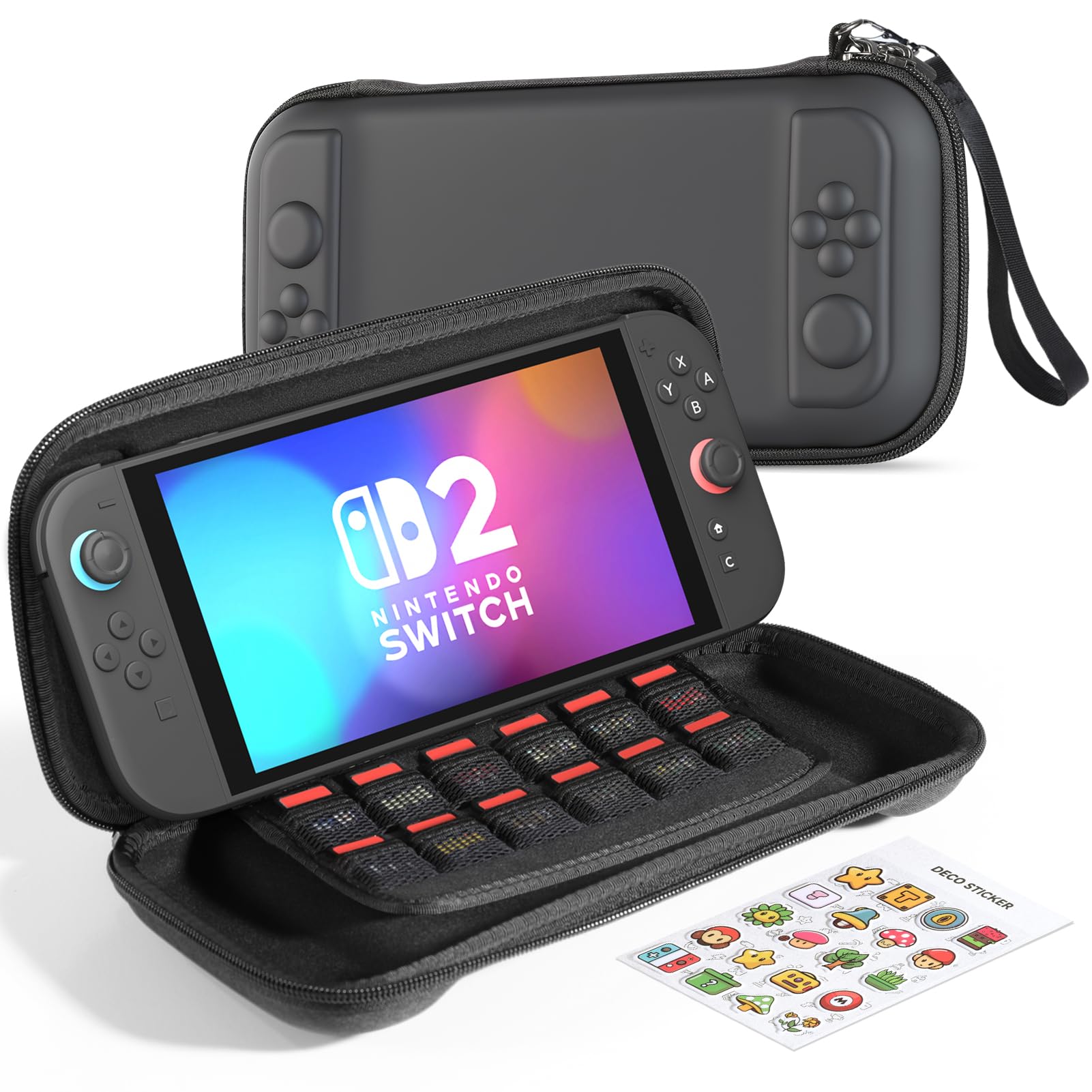 HSIEHMIEN Fundas de Transporte para Nintendo Switch 2 (2025), Estuche Delgado Case con 12 Ranuras para Tarjetas de Juego, Funda Rígida para Consola y JoyCons