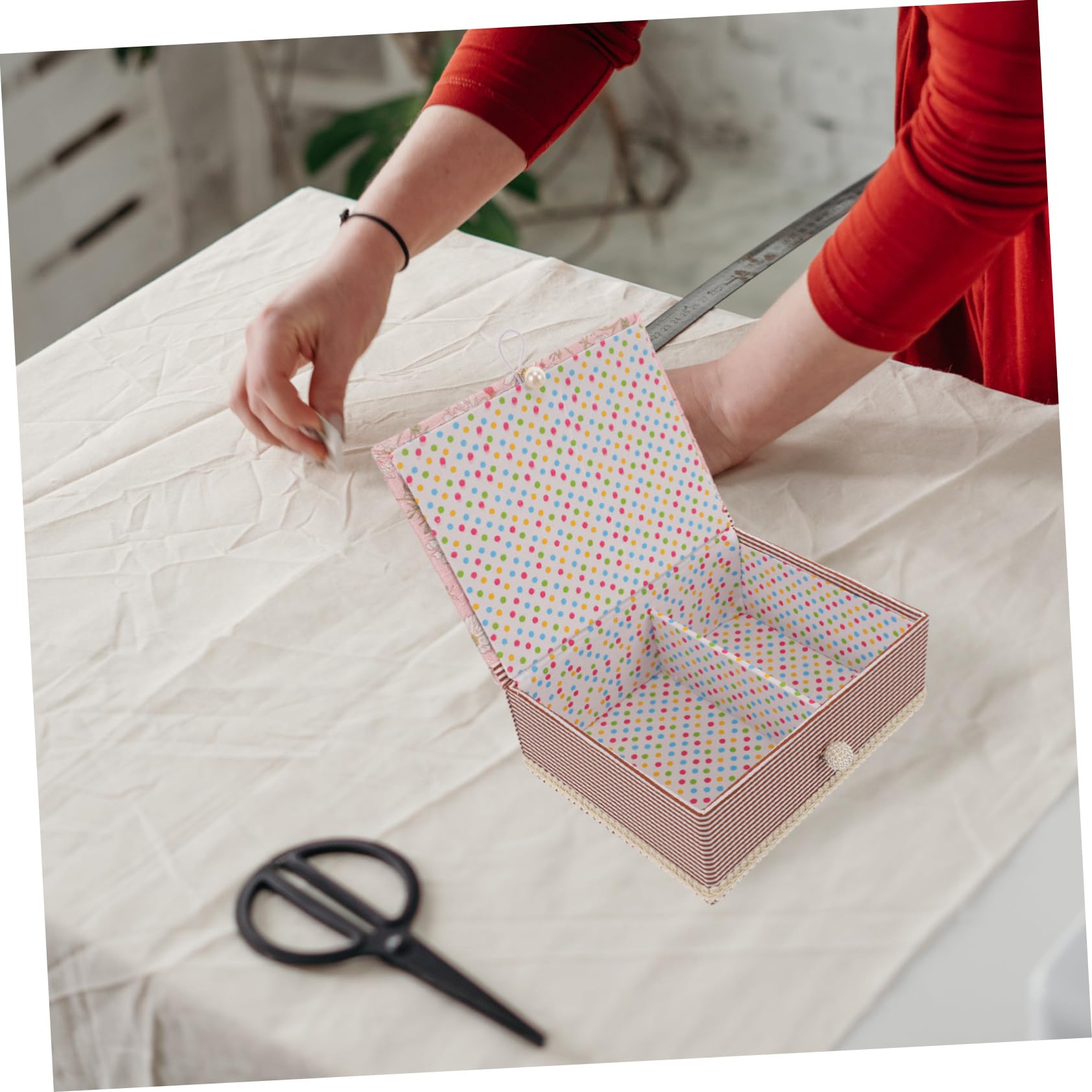 SEWACC 4piezas Caja De Costura Portátil Para y Alfileres Organizador De Tela Diseño Elegante Para Manualidades y Almacenamiento De Accesorios