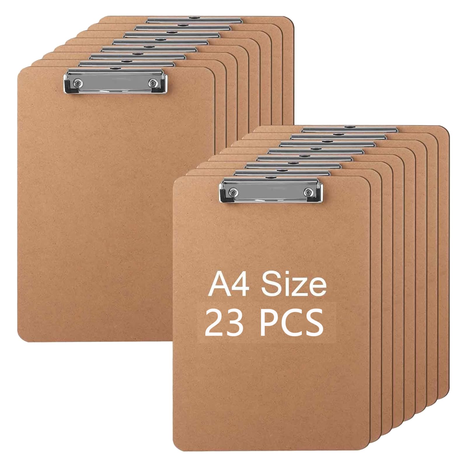 DAJAVE Lot de 30 planchettes à pince A4 en bois avec clip discret et trou de suspension pour bureau, travail, restaurant
