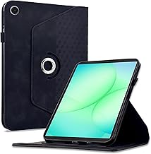 360° Rotating Case Compatible with Samsung Galaxy Tab A11 Plus/A9 Plus 11 Inch 2023 SM-X210/X2165/X218, 90° Rotating Stand Case, Car Sleep/Wake Protective Case for Tab A11+ Tablet, Black