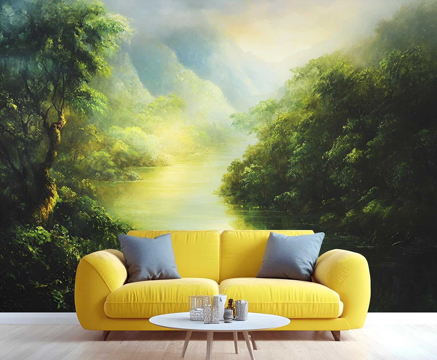 Forest Wallpaper, Nature Wallpaper for Bedroom, Park Landscape Mural & Home Decor, 3D Wall Murals for Living Room 78" x 55" (Not Peel and Stick)