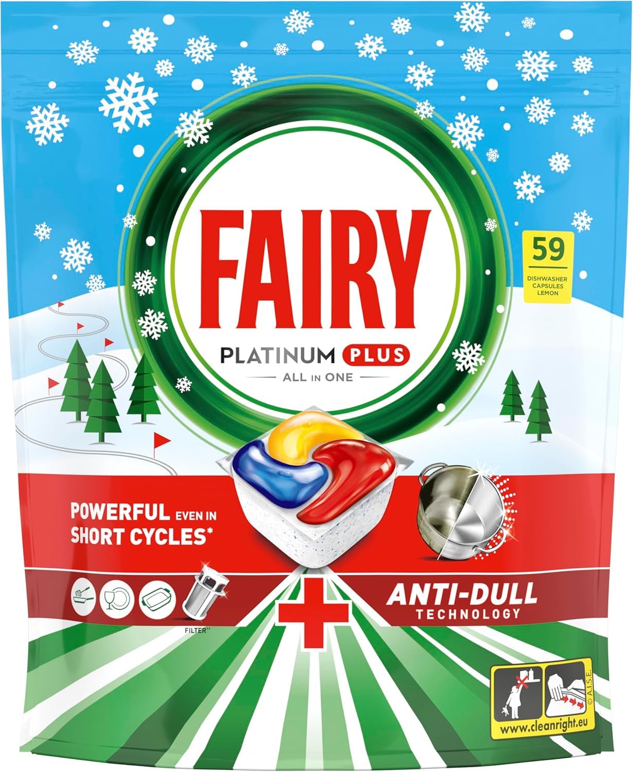 Fairy Platinum Plus Limón - Pack Ahorro Cápsulas Lavavajillas Todo en Uno (71 + 59 Unidades) | Máxima Limpieza y Brillo, Protección Antical