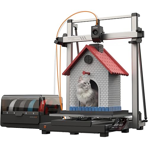 (Bundle Anycubic Kobra 3 Max Combo) Anycubic Multicolor 3D Printer, 600mm/s High-Speed Printing, Large Build Volume 420x420x500mm, Auto Leveling & Smart Vibration Compensation PEI Plate