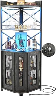 26 Home Decor Coffee Bar Ideas For Cozy Corners 53 Aheaplus Corner Bar Cabinet with Power Outlet, Industrial Wine Cabinet w...