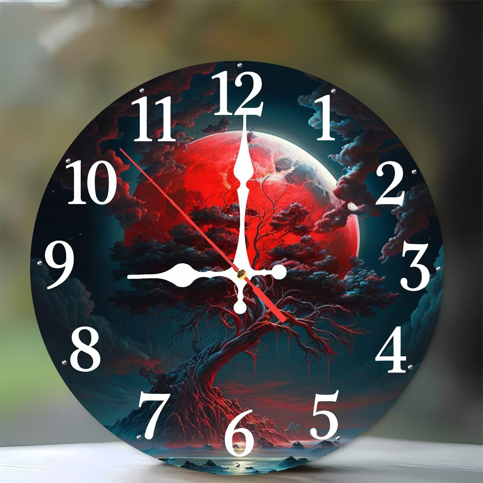 Horloge murale sans tic-tac résolvant les insomnies, modèle 35 cm bois silencieuse salon