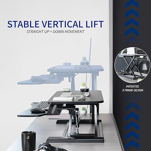 Miniatura 5 de VIVO DESK-V048KB - Convertidor de escritorio de 48 pulgadas, serie K, elevador de altura ajustable, estación de trabajo de monitor dual y portátil