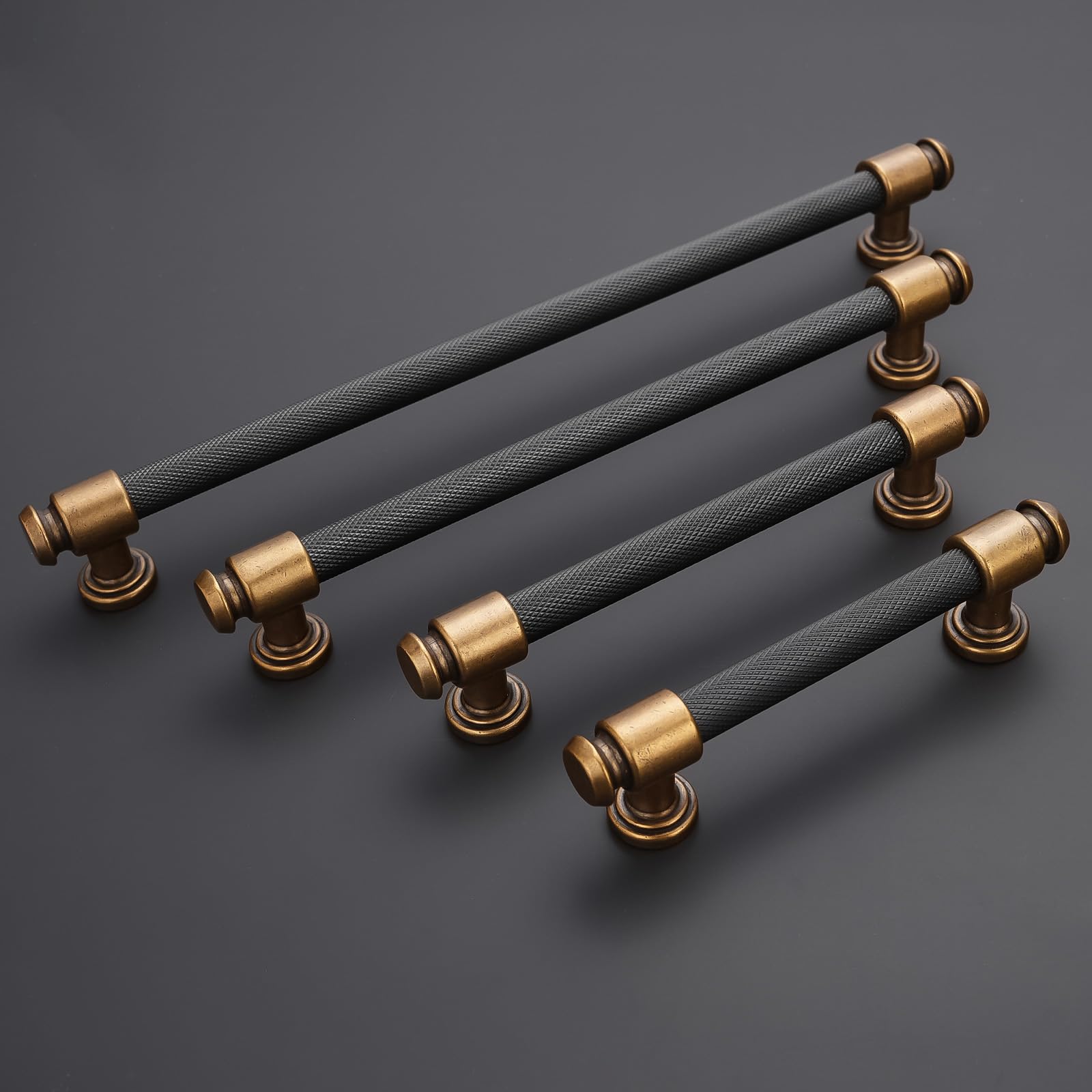 black pulls for dresser BUKOBYHE 3.75 Inch and Antique Brass Kitchen Cabinet Handles Knurled Cabinet Black Drawer Pulls Cabinet Hardware Nafori Ivory A-Line Wedding