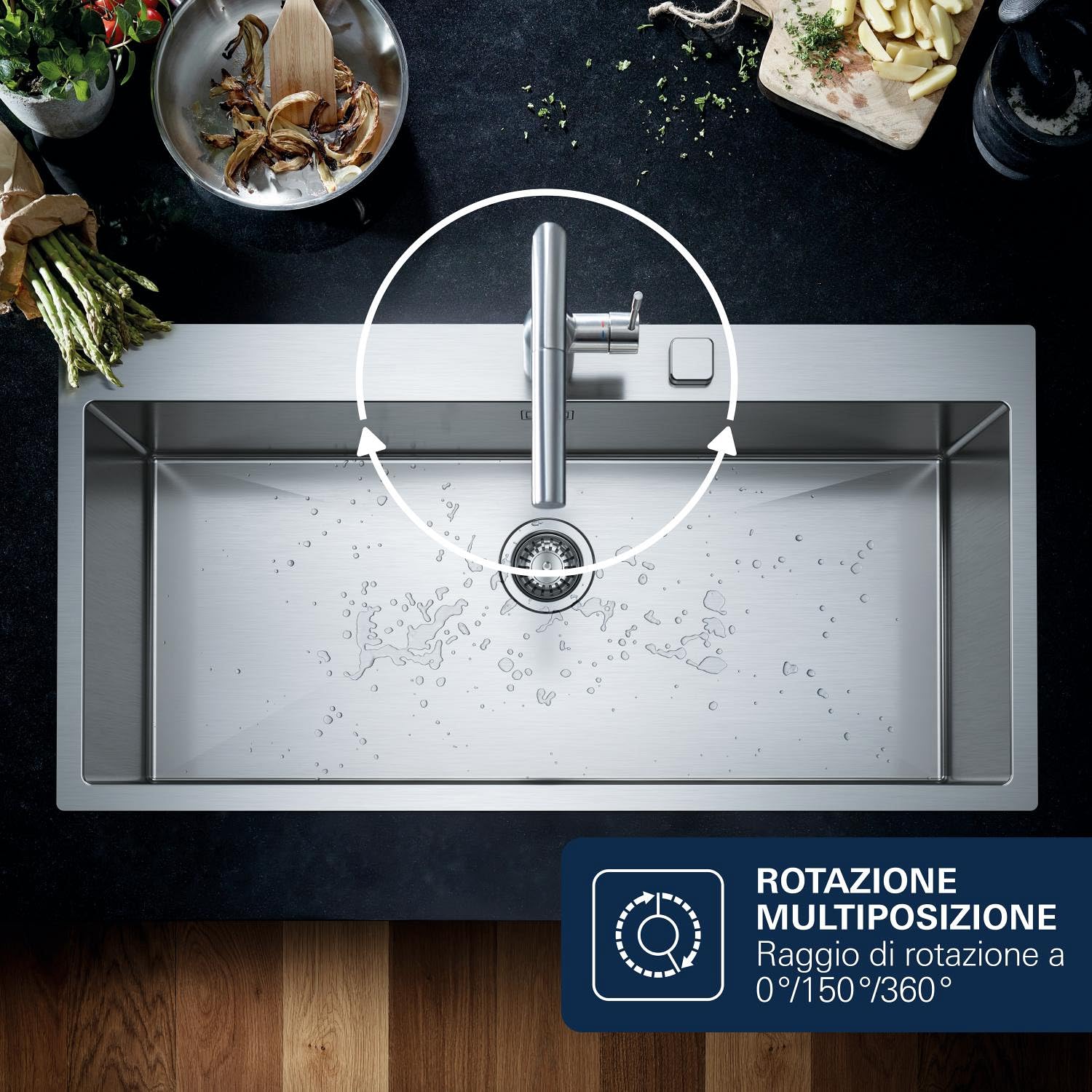 Grohe Miscelatore Monocomando per Lavello Essence New, Cromo 30269000
