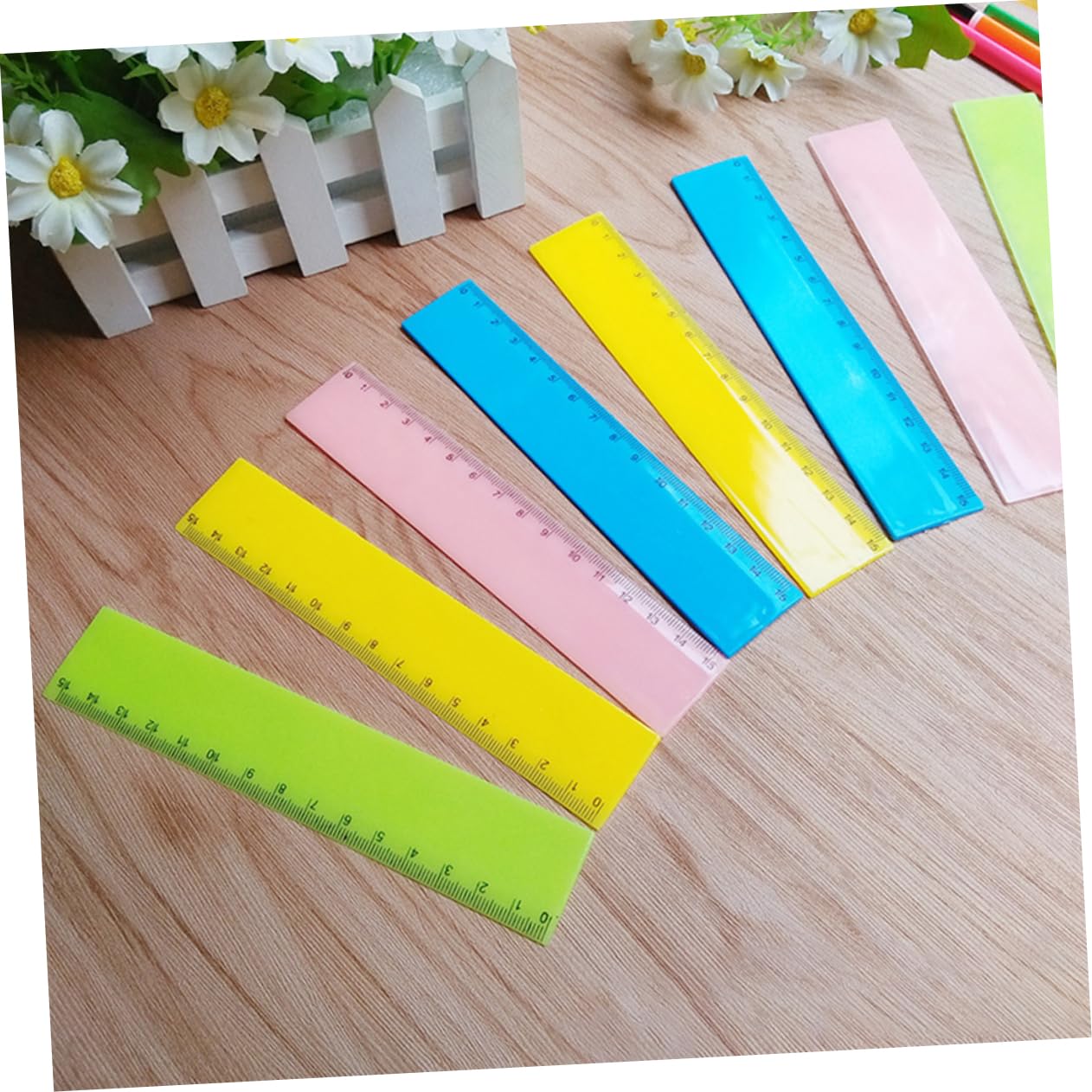 Uonlytech 5 Set Righello Colorato Governate Sovrani Portatili Sovrano Trasparente Sovrano Studente Righelli Colorati Degli Studenti Governante Della Scuola Plastica 25 Pezzi * 5