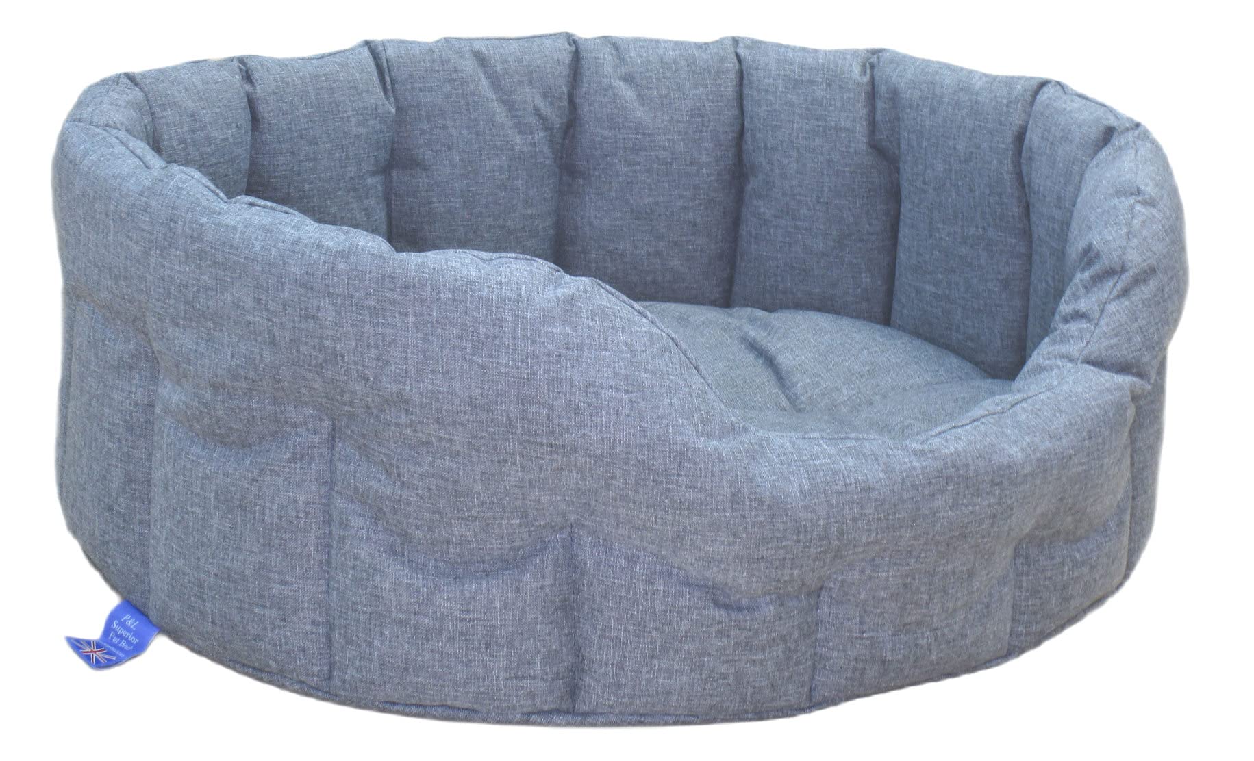 P&L Country Dog Heavy Duty Oval Drop Fronted Waterproof Softee Dog Beds (Charcoal, M)