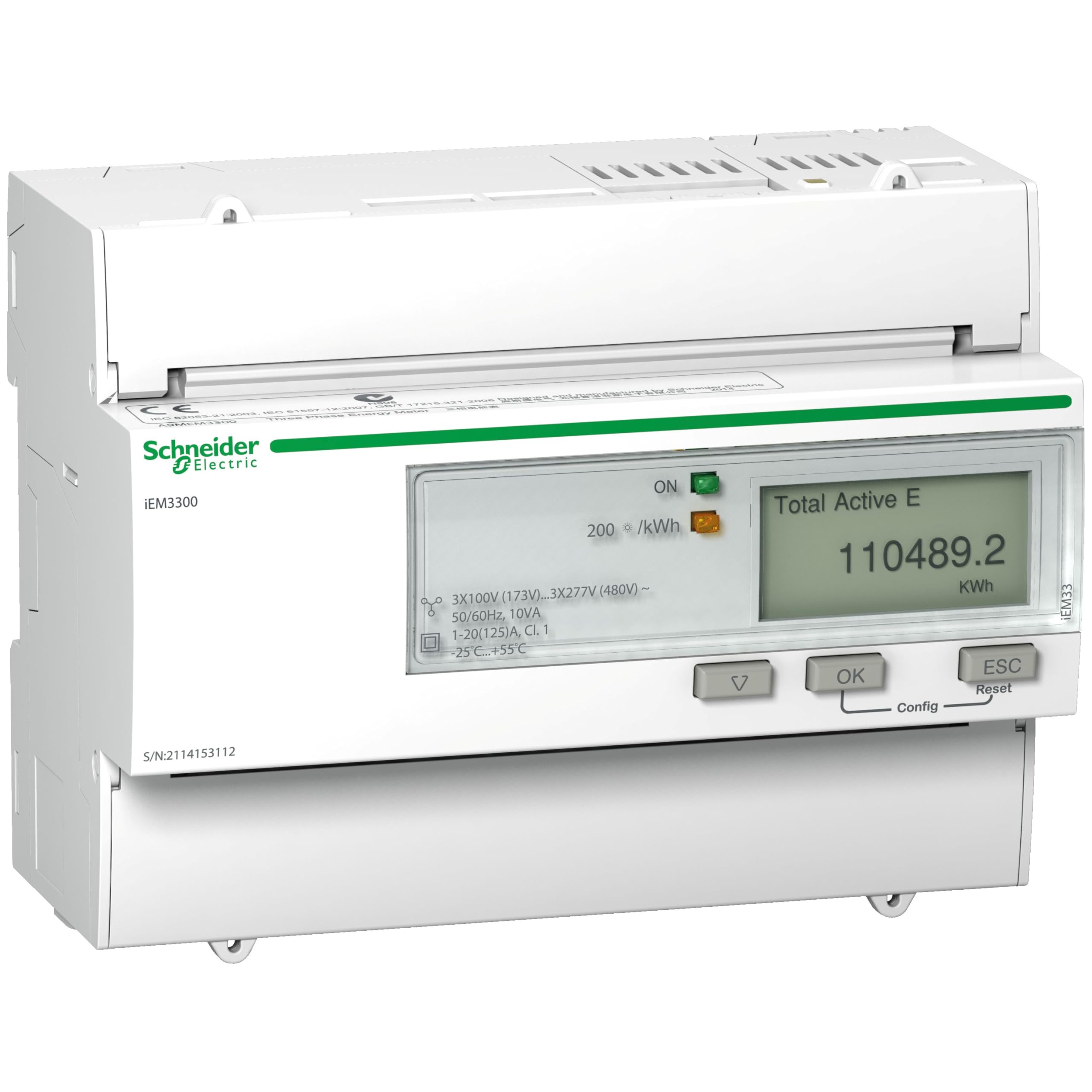 Contador KWH trifásico 125A