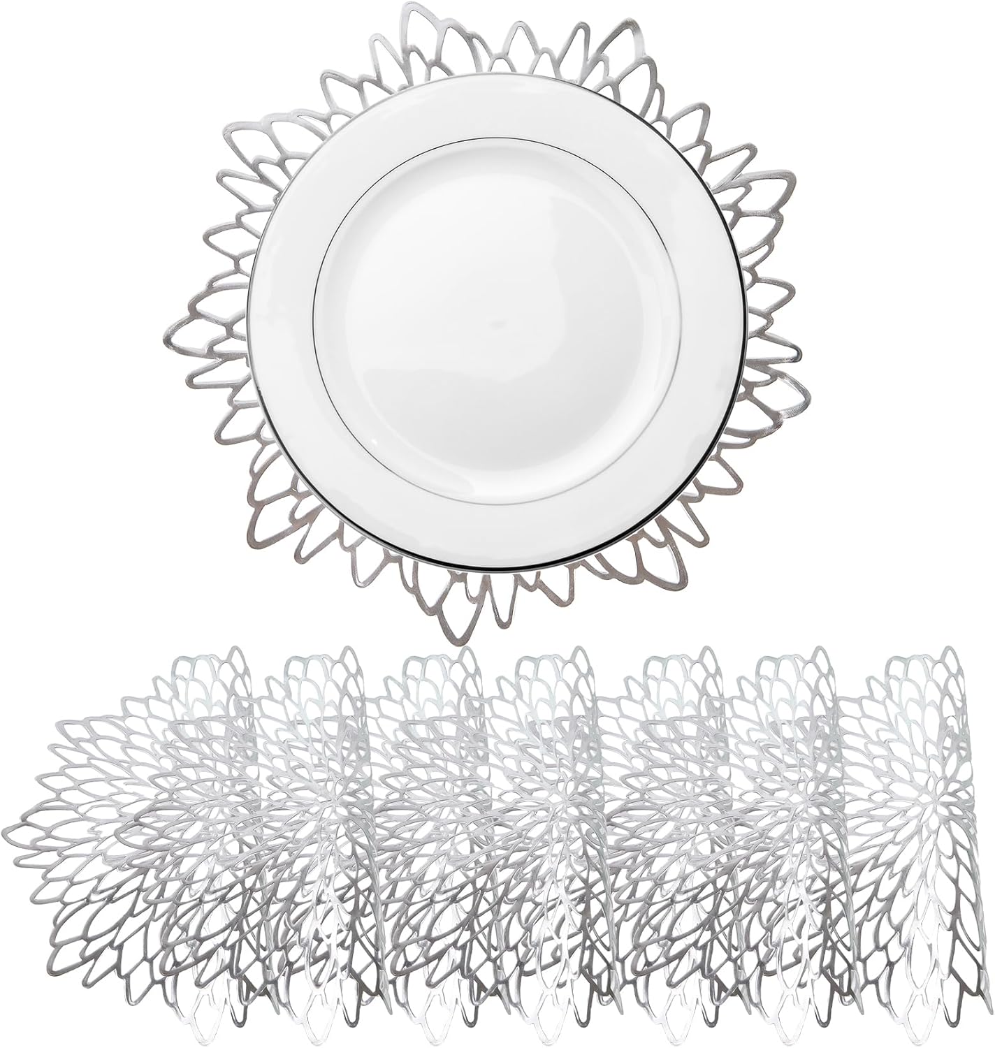 15Inch Round Christmas Placemats, 12Pcs Table Placemats