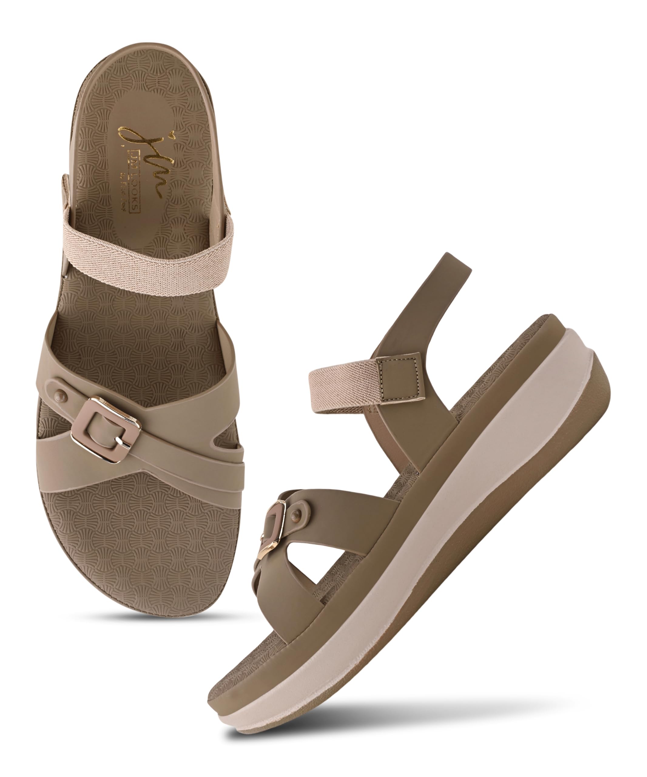 jm looks Women Stylish Wedge Sandals Comfortable Cushion Footbed Platform Backstrap Ladies Elegant Daily Fashion Footwear-picture-28
