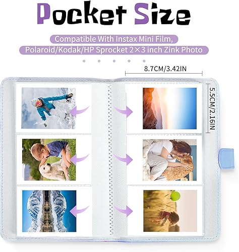 Miniatura 3 de Phetium Mini álbum de fotos de 108 bolsillos para Fujifilm Instax Mini, Polaroid Snap, foto de 2 x 3 pulgadas, tarjeta de fotos Kpop, álbum de