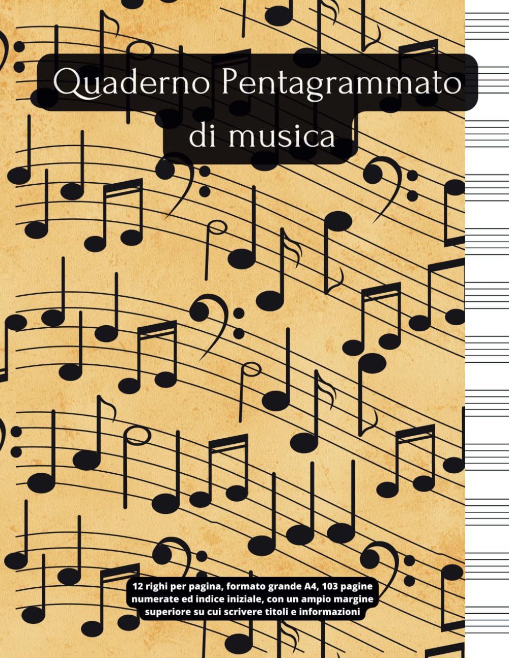 Quaderno Pentagrammato A4 - 12 Righi Per Pagina, 103 Pagine Con Indice - Foto 7