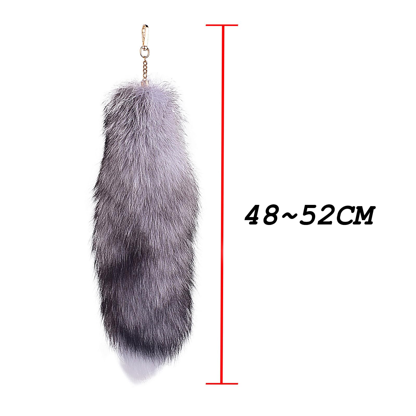 Therian Tail 50 cm lisa ogon lisa Furry Tail Therian Black Fox Ogon, 1 rok, Einheitsgröße