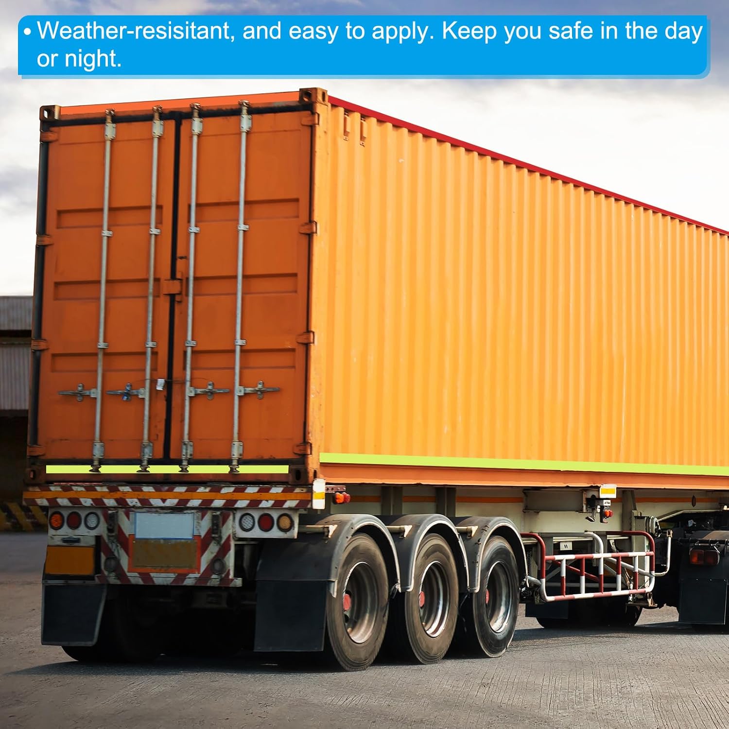 PATIKIL Reflective Tape, 4 Inch x 164 ft Waterproof Self Adhesive High Visibility Caution Warning Safety Tape Outdoor Reflector for Trucks Trailers Cars, Red