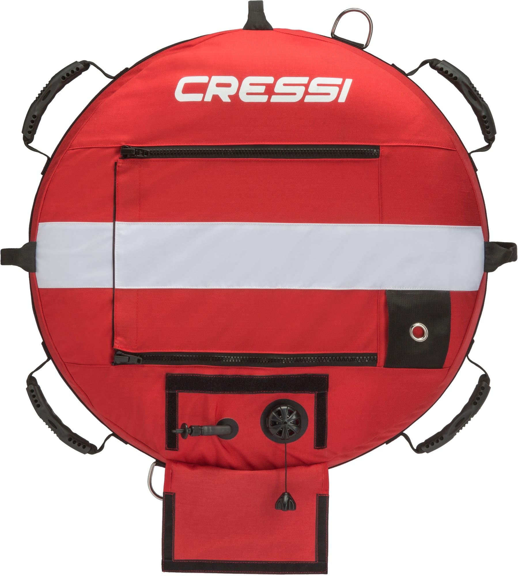 Cressi Freediving Buoy - Boa Gonfiabile Unisex di Segnalazione dedicata all’ Apnea e Immersioni Libere, Nuoto, attività Acquatiche, Grande visibilità, Rosso/Bianco, Taglia Unica