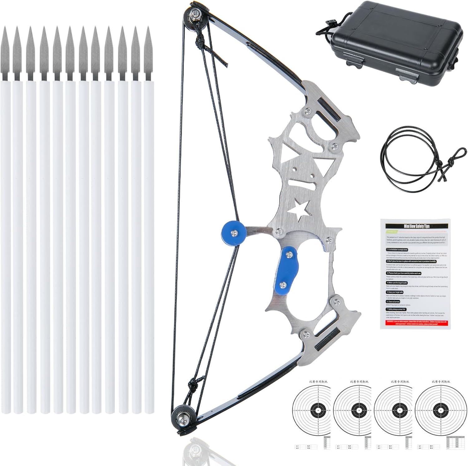 Uxezzt Mini Compound Bow and Arrow Set for Age 12+, Adult