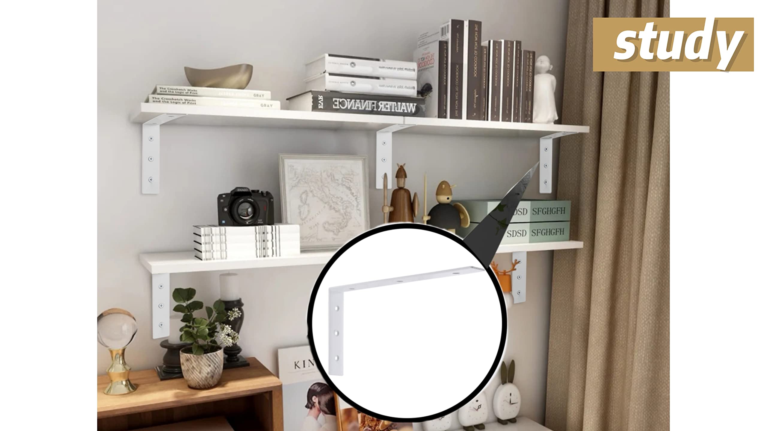 Buy Shelf Brackets 12 Inch Heavy Duty 8 Pack Brackets for Shelves L