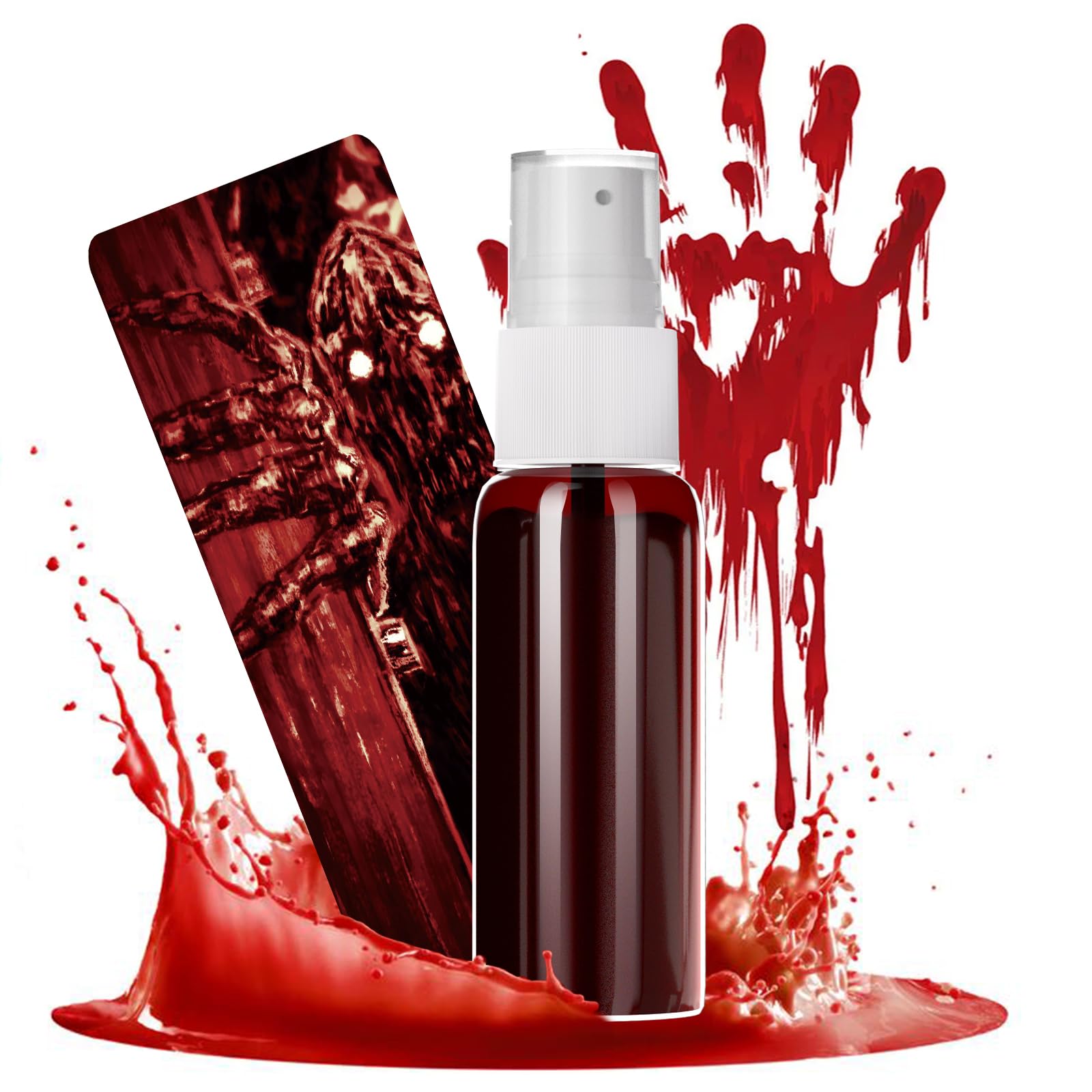 Halloween Fake Blood Makeup Kit - Realistic Washable Fake Blood Spray for Face, Body & Clothes - Vampire, Zombie & Monster Cosplay Effects