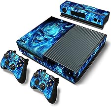 Gam3Gear Pattern Series Decals Skin Vinyl Sticker for Xbox ONE Console & Controller (NOT Xbox One Elite / Xbox One S / Xbox One X) - Blue Flame Skull