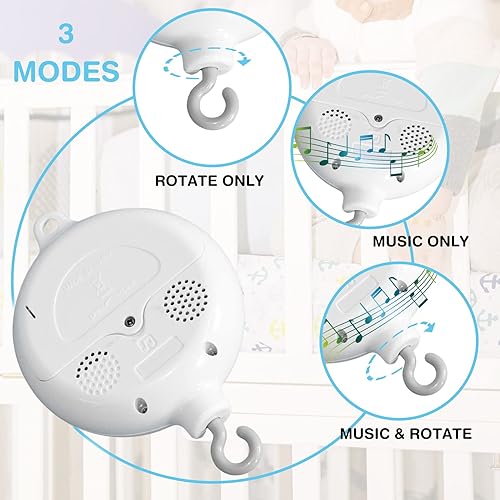 Miniatura 5 de Motor móvil para cuna, caja de música para bebé, control de volumen ajustable, reproduce 35 melodías, máquina de sonido portátil, caja de música