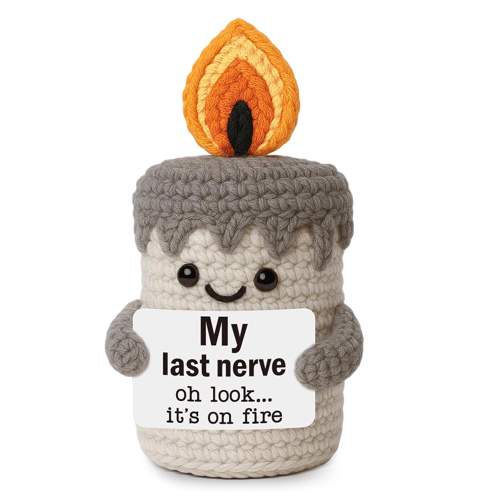 Gifts for Women Crochet Funny Candle with My Last Nerve... oh Look... It's on fire Birthday Gifts for Best Friends Sister Colleague Wife Mum