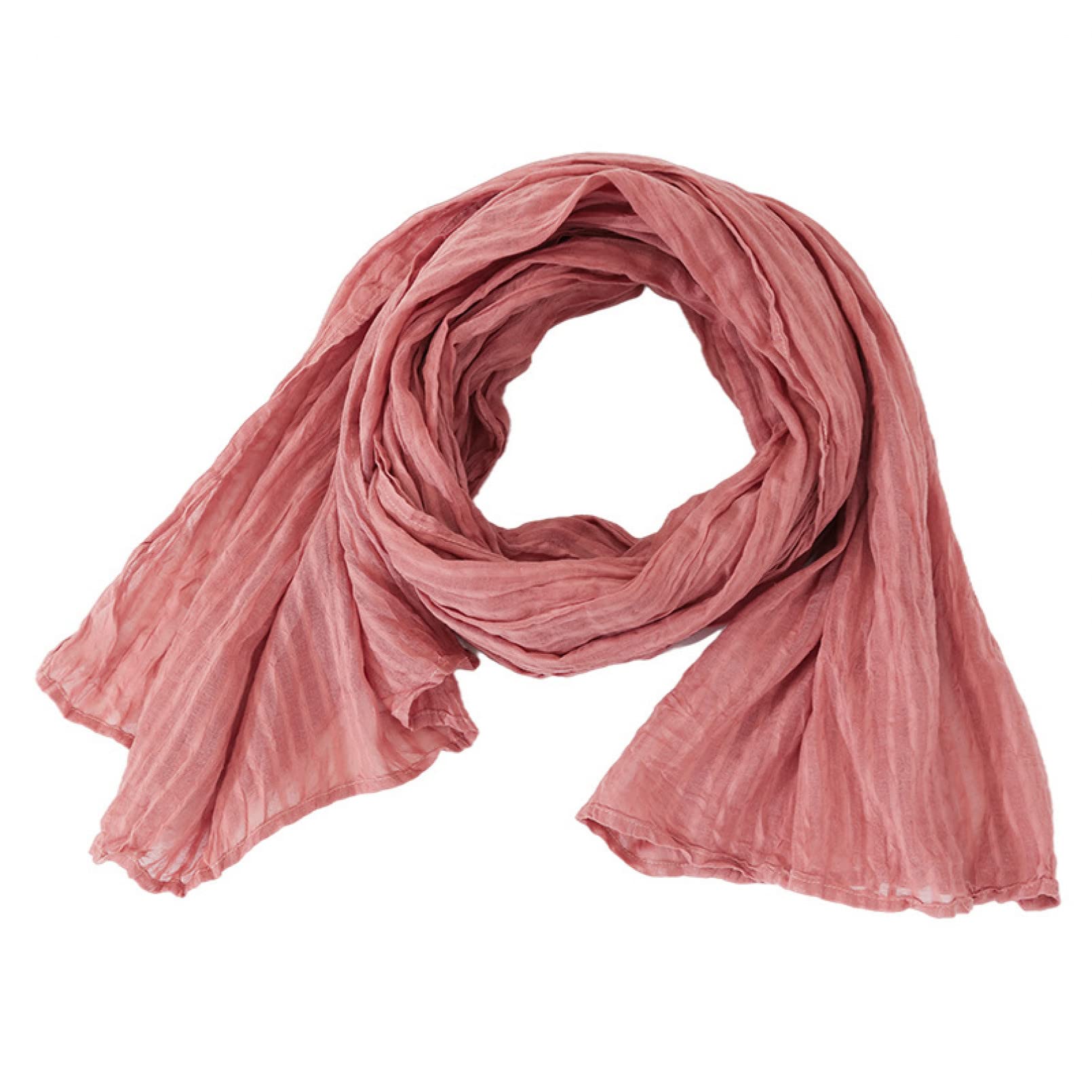 Sciarpa plissettata con texture tinta unita, decorazione primaverile ed estiva, sottile scialle con protezione solare