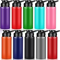 Mimorou 10-Pack 20oz Reusable Aluminum Water Bottles Multicolor Bulk - Leakproof for Gym, Hiking, Camping, Sports