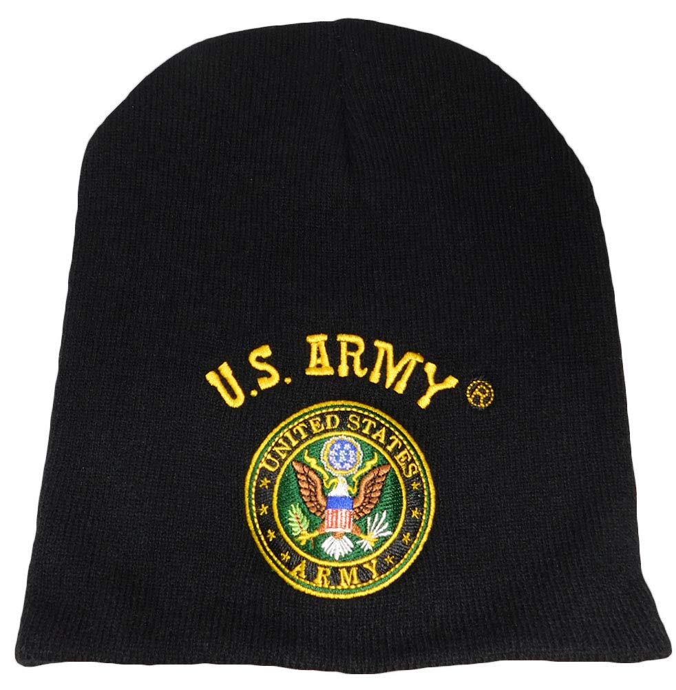 Trendy Apparel Shop Texas State Old English Embroidered Long Cuff Beanie - Black