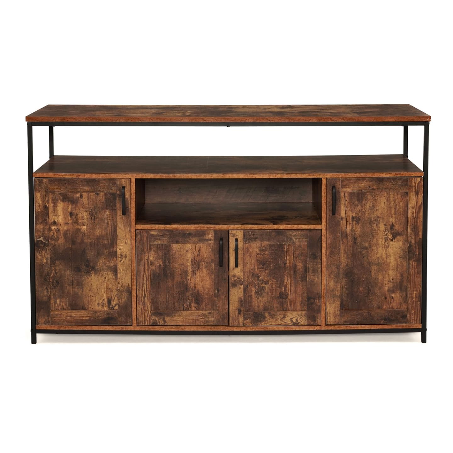 IDMarket Dayton - Aparador (140 cm), diseño industrial | Con 4 puertas con nicho